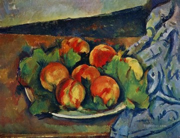 Plato de melocotones Paul Cezanne Impresionismo bodegón Pinturas al óleo